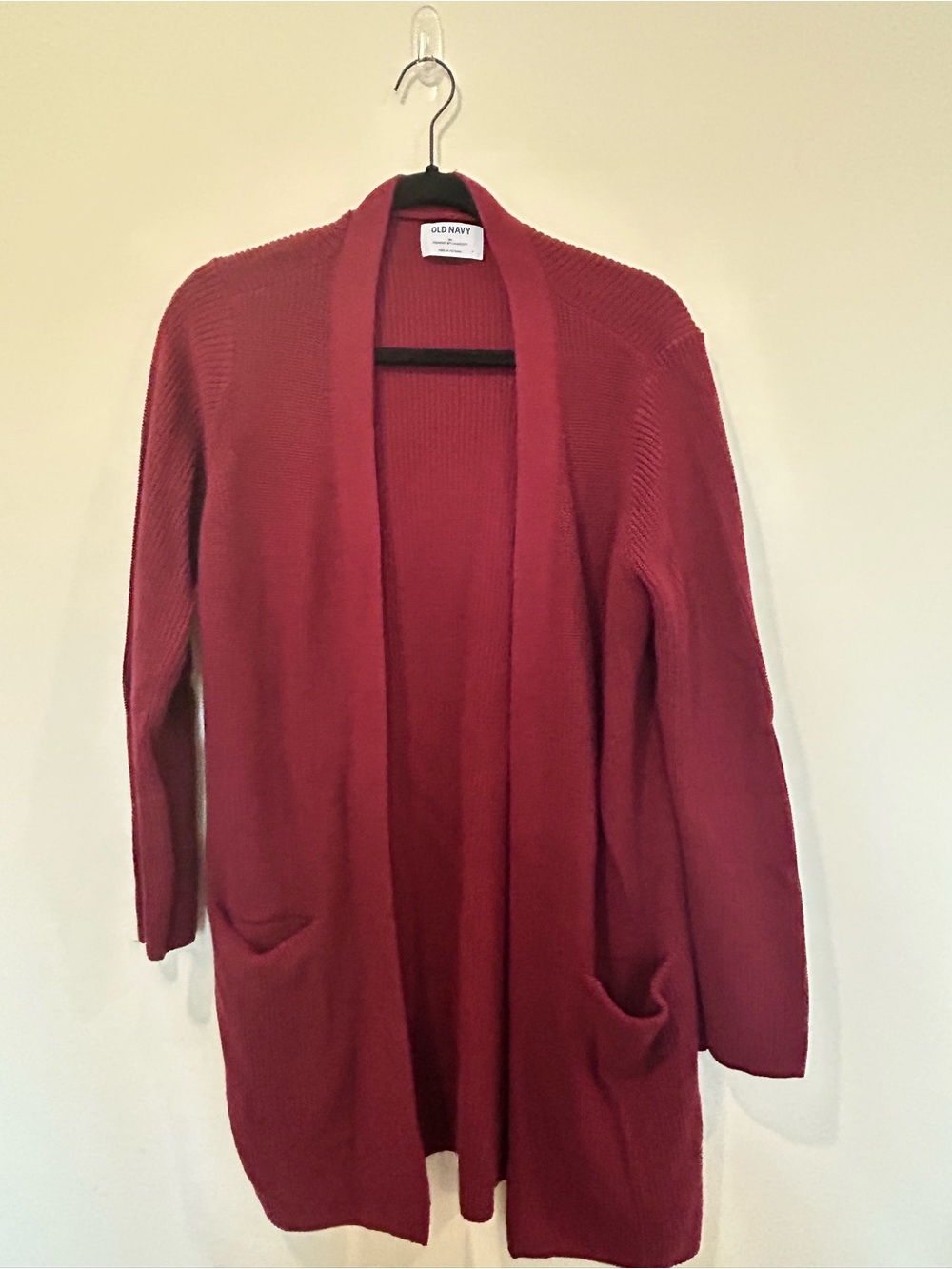 Old Navy Women's Open-Front Long Cardigan Sweater - Burgundy